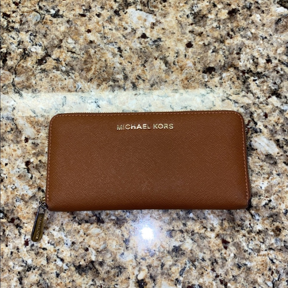 Michael Kors Brown Zip Long Wallet